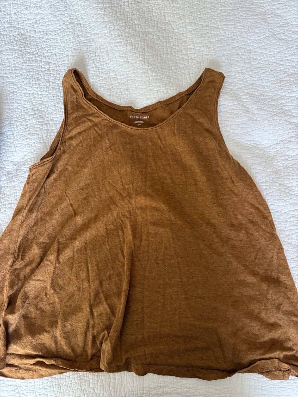 Eileen Fisher Lightweight Brown Scoop-Neck Tank